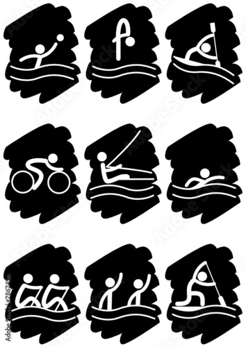 Pictogrammes des jeux olympiques d'été peinture noire(partie 1)