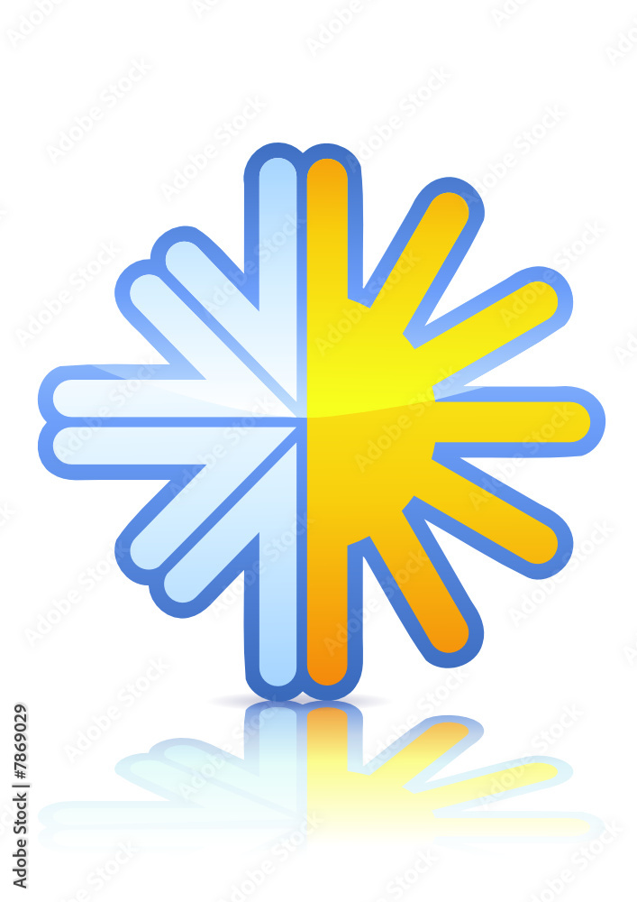 Symbole de la climatisation (métal reflet)