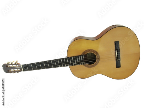 acoustic classic guitar isolated on white background