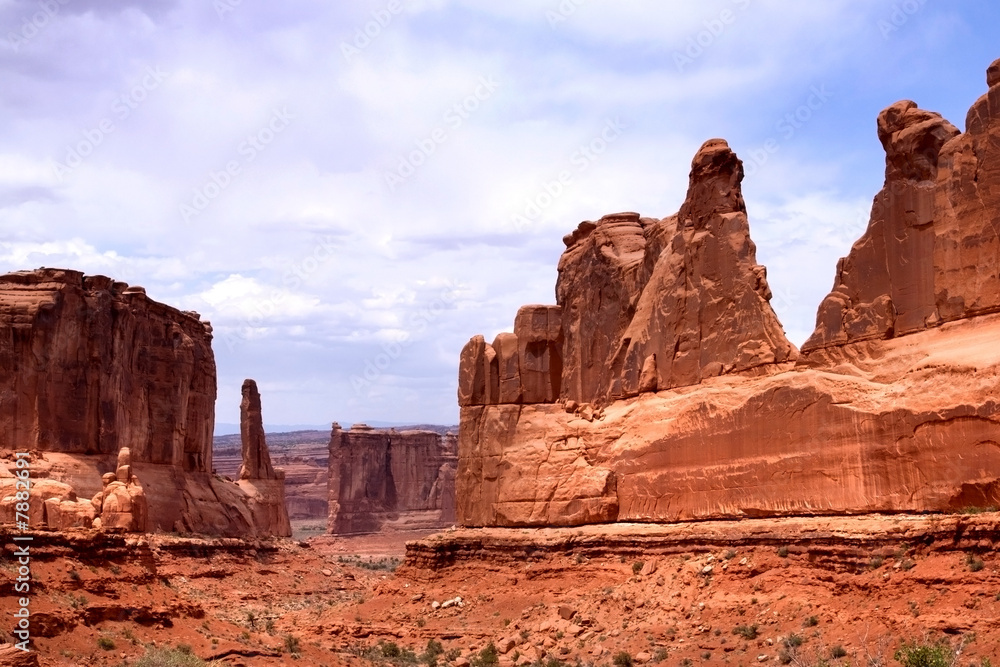 Park Avenue and Courthouse Towers panorama in Arches National park, Utah Park Avenue and Courthouse Towers panorama in Arches National park, Utah