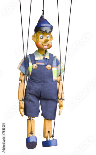 isolated wooden puppet