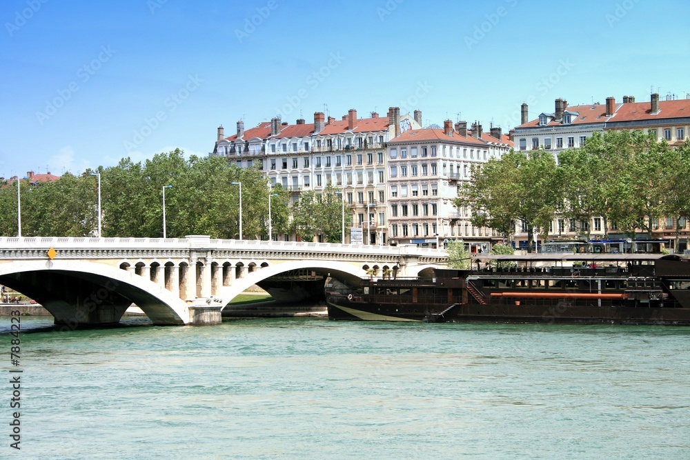Naklejka premium lyon, quais du rhône