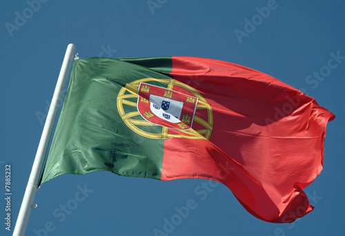 Portuguese flag waving to the wind