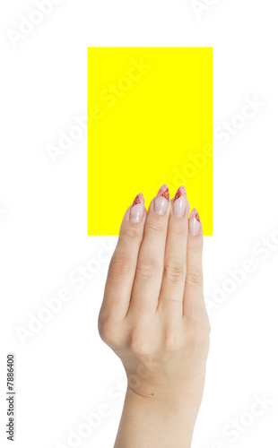 card in woman hand