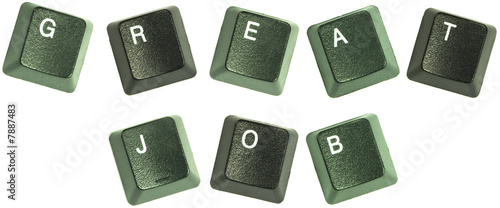 Keyboard keys spelling out the words “Great Job