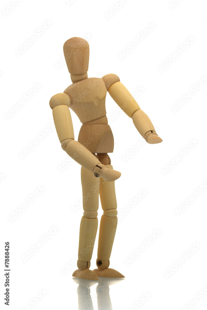 Posing wooden manikin Posing wooden manikin