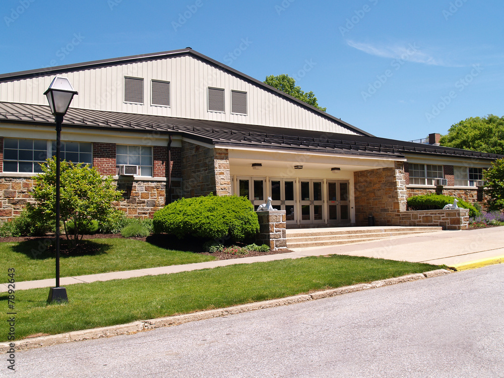 exterior entrance for a college gym exterior entrance for a college gym