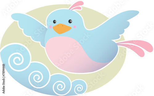 Blue Purple Bird Flying