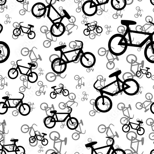 Seamless bicycle black pattern