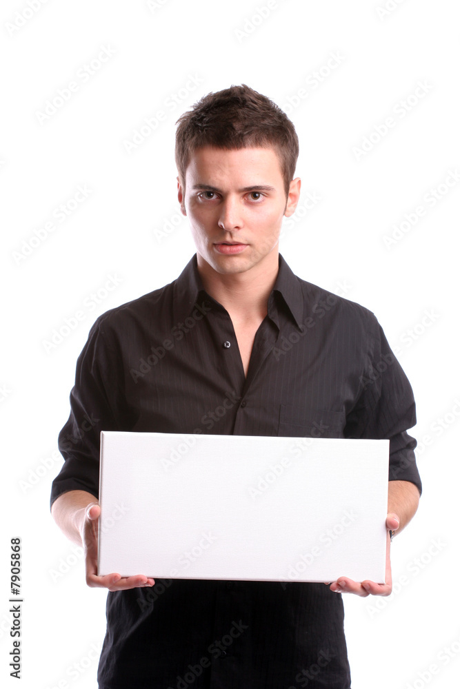 business man with an empty white card business man with an empty white card