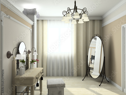3D render modern interior of bedroom photo
