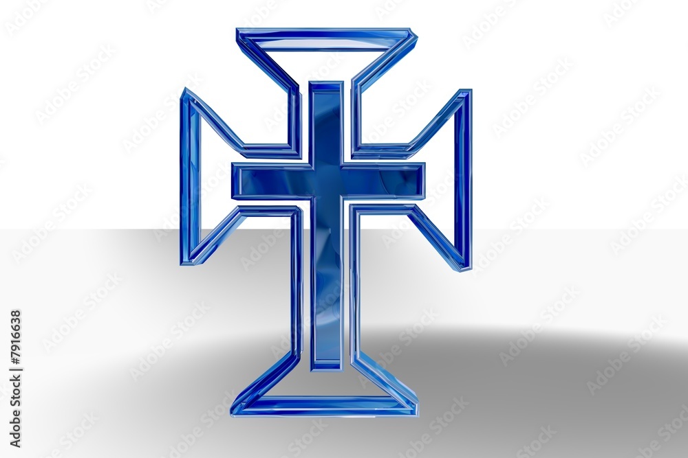 Obraz premium Blaues Kreuz