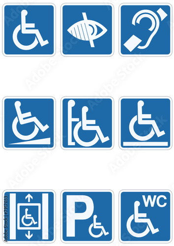 Panneau handicapé bleu classique (détouré)