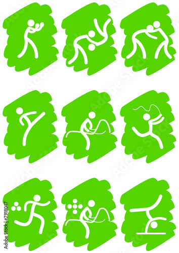 Pictogrammes des jeux olympiques d'été peinture verte(partie 2)