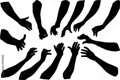 man's hand silhouettes,  elements for designers