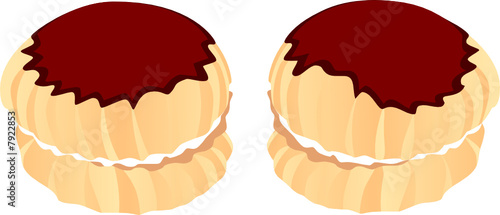 Two cake with chocolate