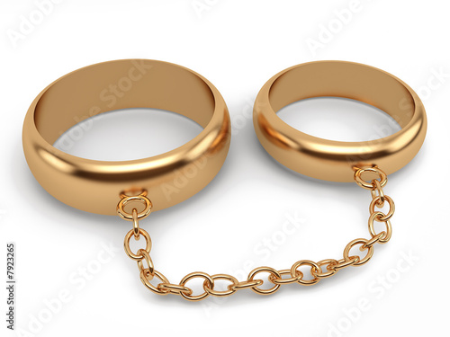 wedding rings connected chain