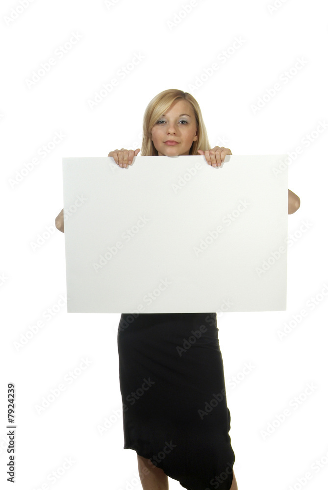 woman with empty poster woman with empty poster
