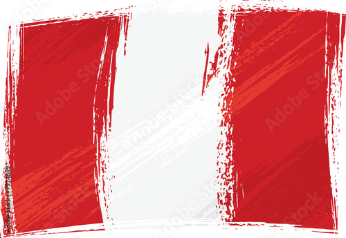 Grunge Peru flag