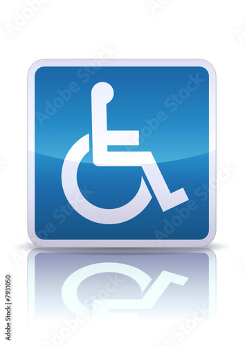 Panneau handicapé (reflet métal)