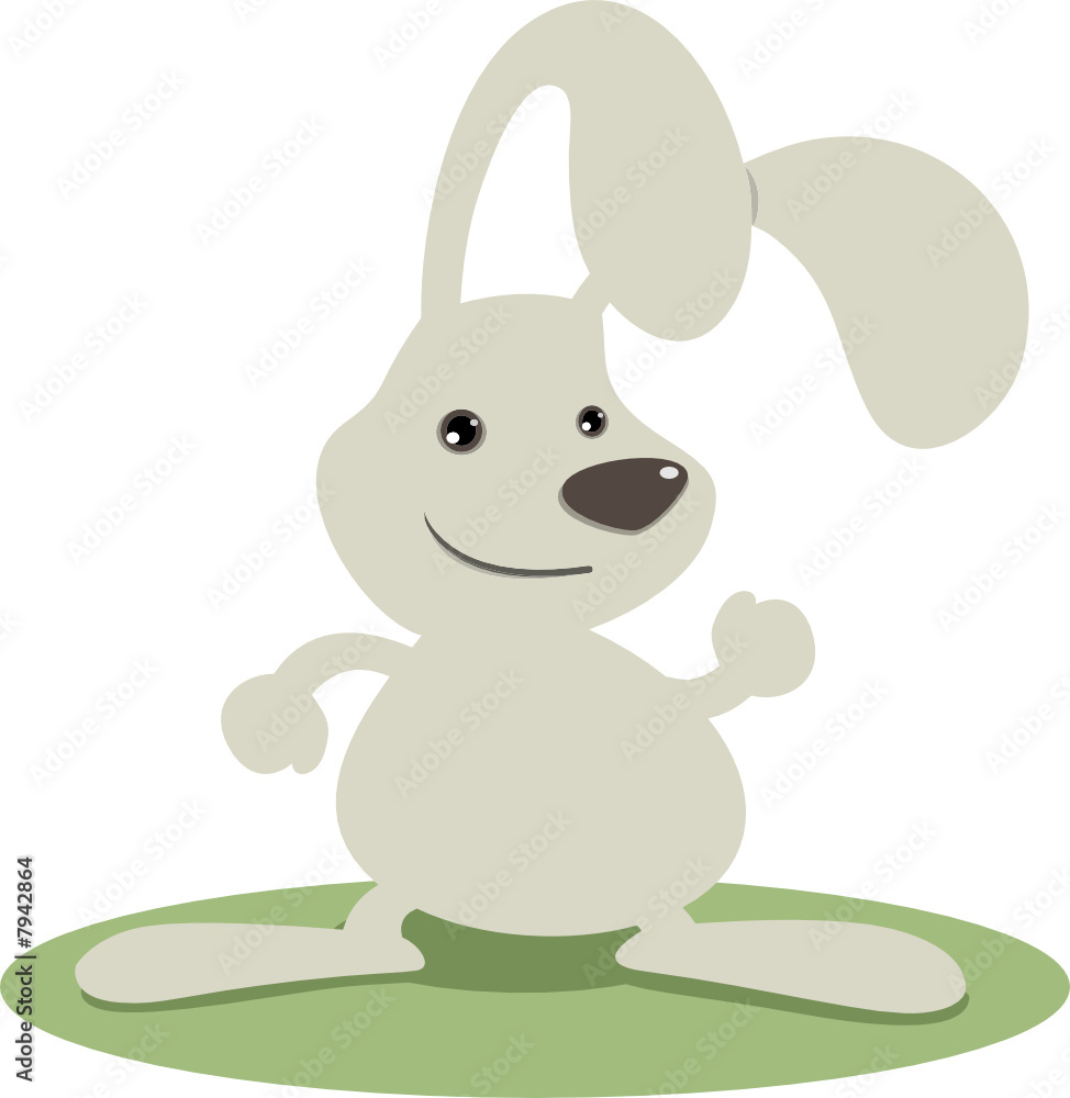 Fototapeta premium Grey Rabbit with smiling face