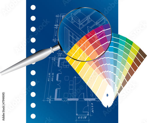 blueprint with fan