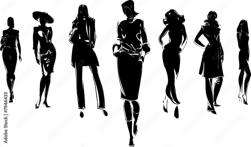 Vecteur Stock mode - silhouettes femmes | Adobe Stock