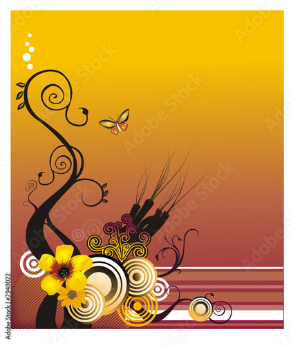 composicion floral en vector