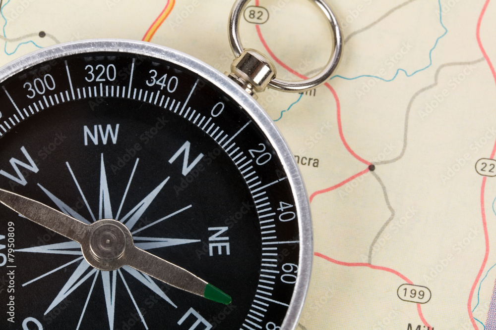 Compass and map Compass and map