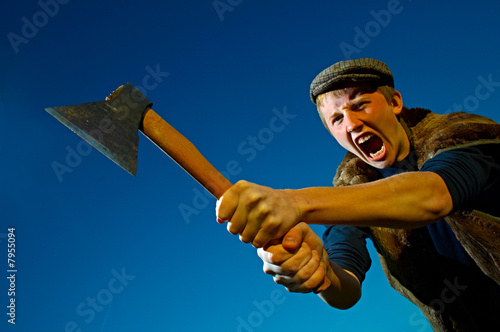 man with axe