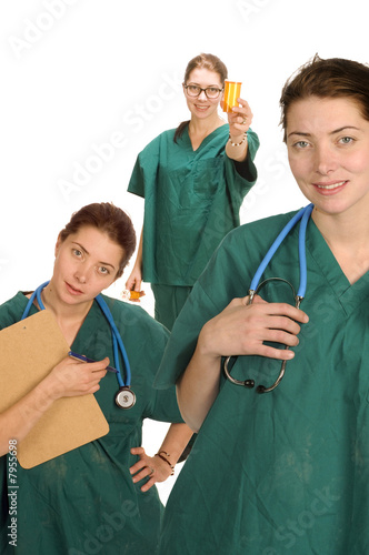 female nurse with specimin bottle photo