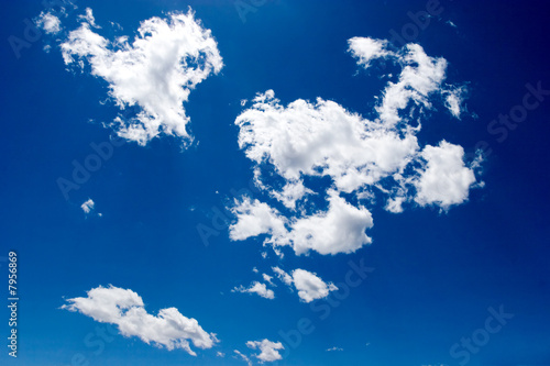 Beautiful white clouds over blue sky