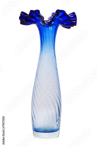 Glass vase isolated on the white background