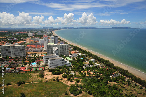 Thailand view of Jomtien and Pattaya bay