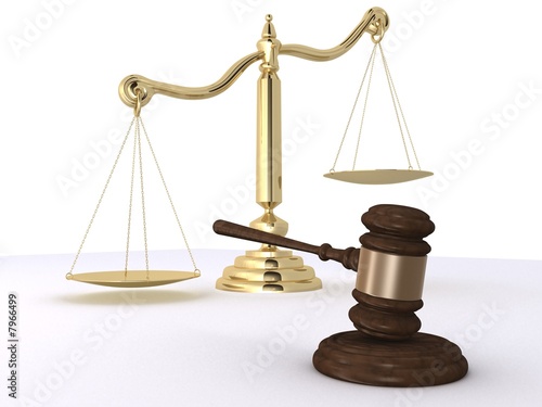 auktionshammer und waage photo