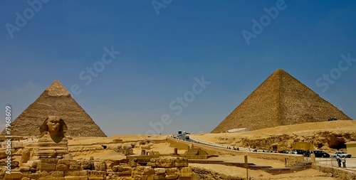 sphinx and pyramids at gyza - Egypt