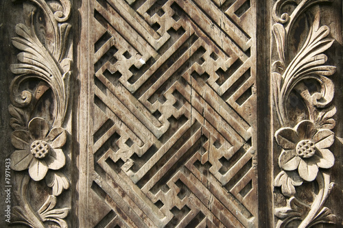 balinese wood carving photo
