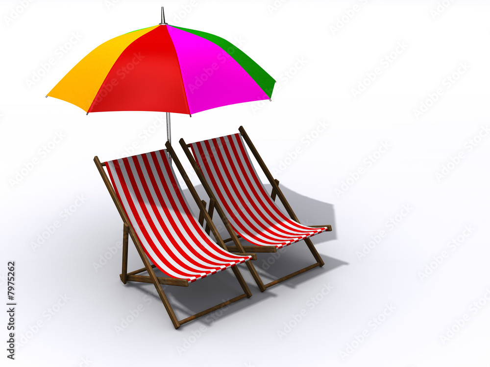 Lounge chairs and umbrela Lounge chairs and umbrela