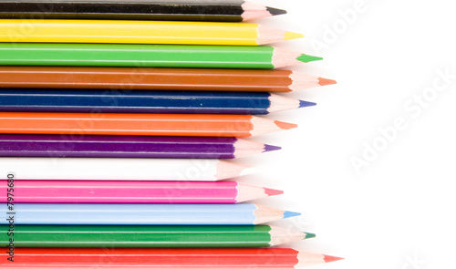 crayons isolated on white background