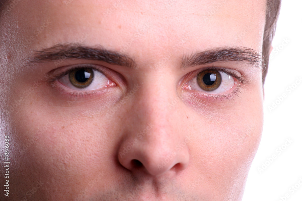 Naklejka premium Extreme closeup portrait of young businessman