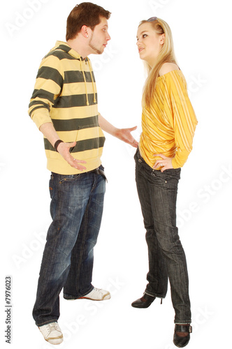A quarrel between young man and woman