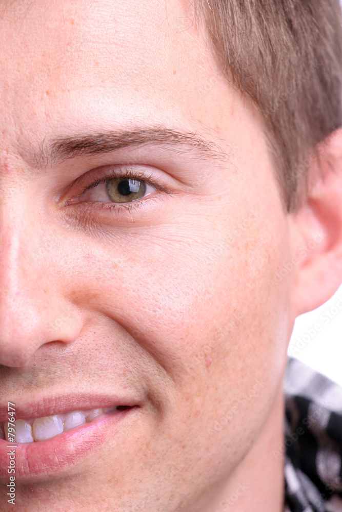 Extreme closeup portrait of young businessman Extreme closeup portrait of young businessman