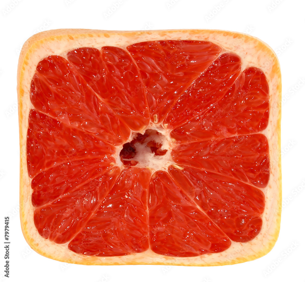 Closeup of square grapefruit, isolated on white. Closeup of square grapefruit, isolated on white.