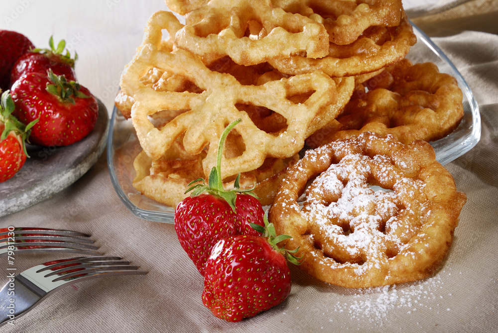 Waffeln mit Puderzucker Waffeln mit Puderzucker