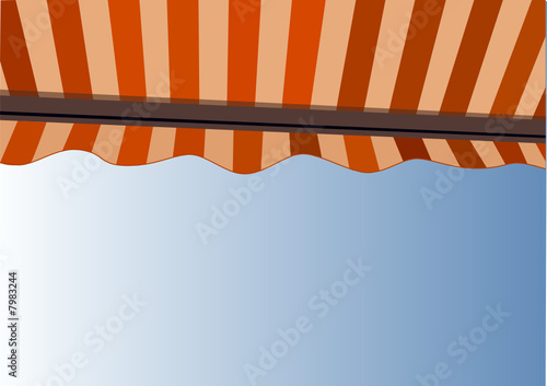 Sunshade over bright sunny blue sky (Vector)