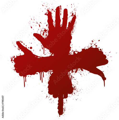 Hand gestures ink splatter concept