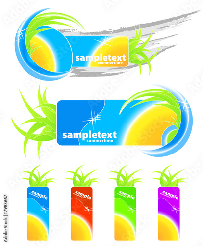 Summer time design element and tags