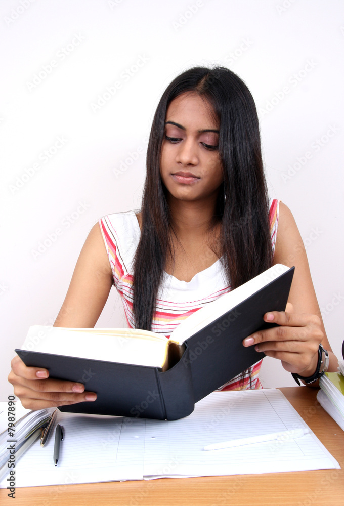 Indian student studying. Indian student studying.