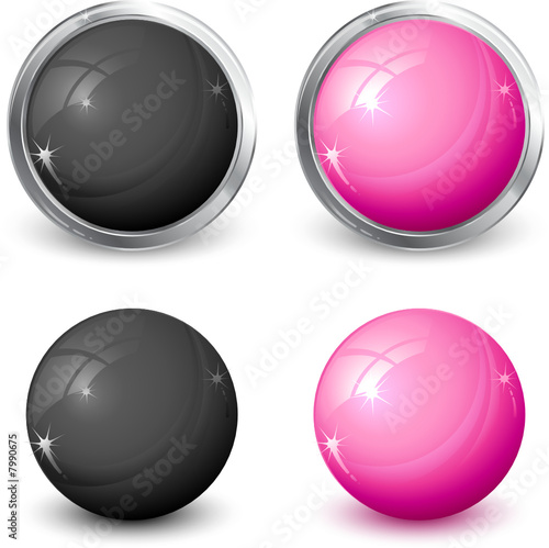 icone rond à reflet et contour métal