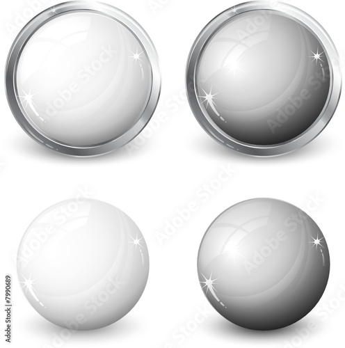 icone rond à reflet et contour métal